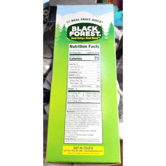 Black Forest Juicy Burst Fruit Flavored Berry Medley 40 Pouch 0.8 oz 22g Pouches - Picture 6 of 15